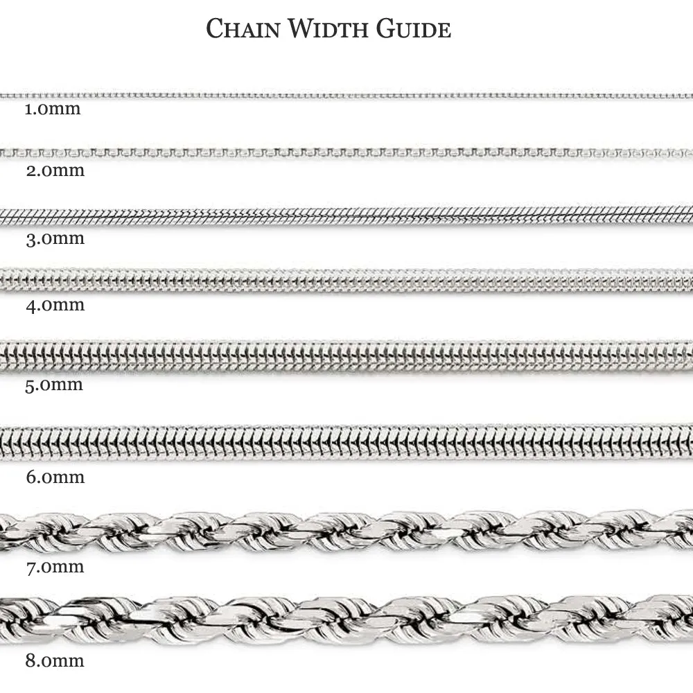 1.5mm Sterling Silver, Round Solid Snake Chain Necklace