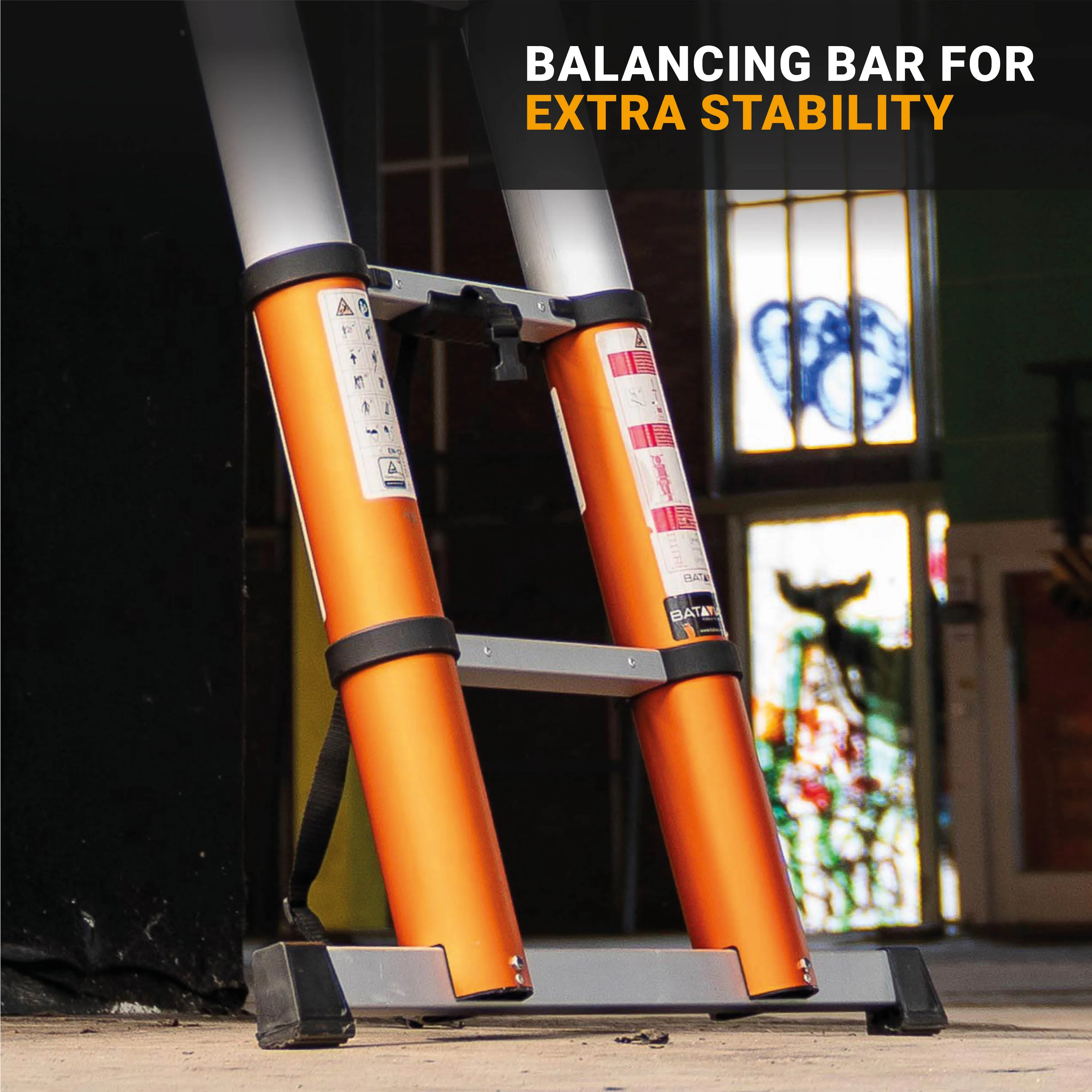 Telescopic Giraffe Air Ladder 3.8m with 12 Steps: Lightweight and Adjustable